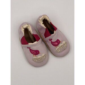 Robeez Reversible Baby Bird shoes size 0-6 months Lavender Chick Eggs
